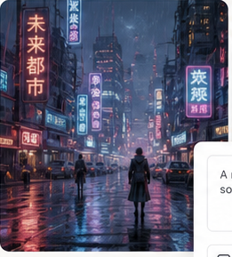 Cyberpunk street scene